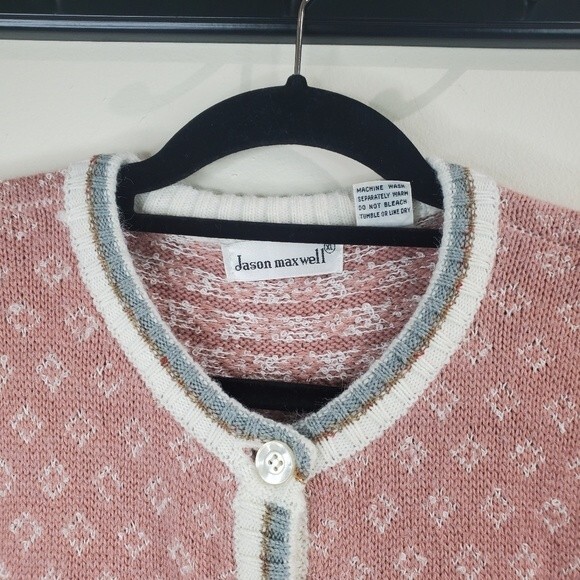 Jason Maxwell vintage wool floral cardigan size xl - Picture 3 of 5